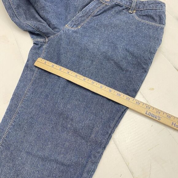 Natural Reflections Fleece Green Plaid Flannel Lined Straight Leg Jeans Women 16 - Picture 5 of 10